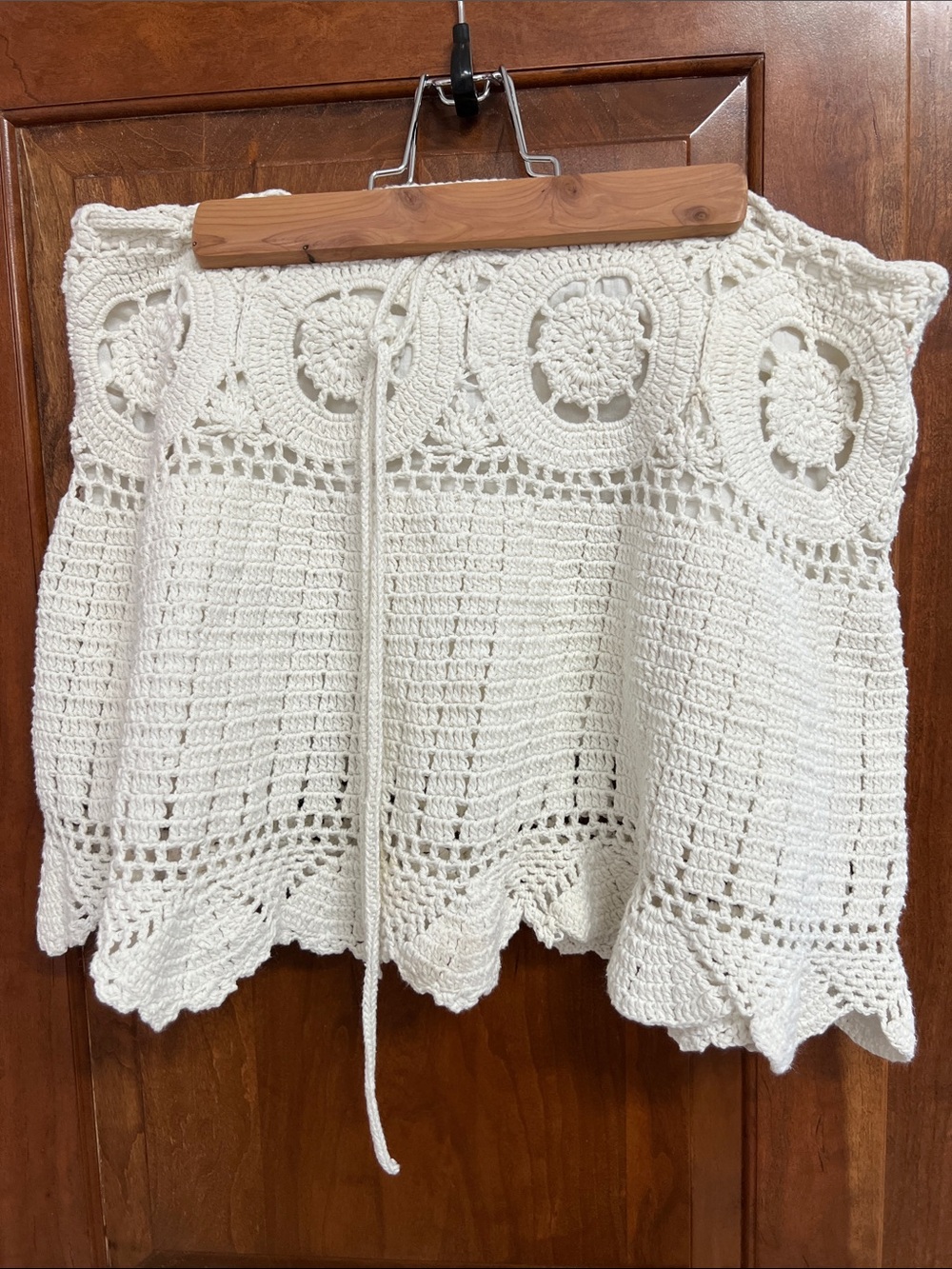 Ocean Drive White Crochet Mini Skirt